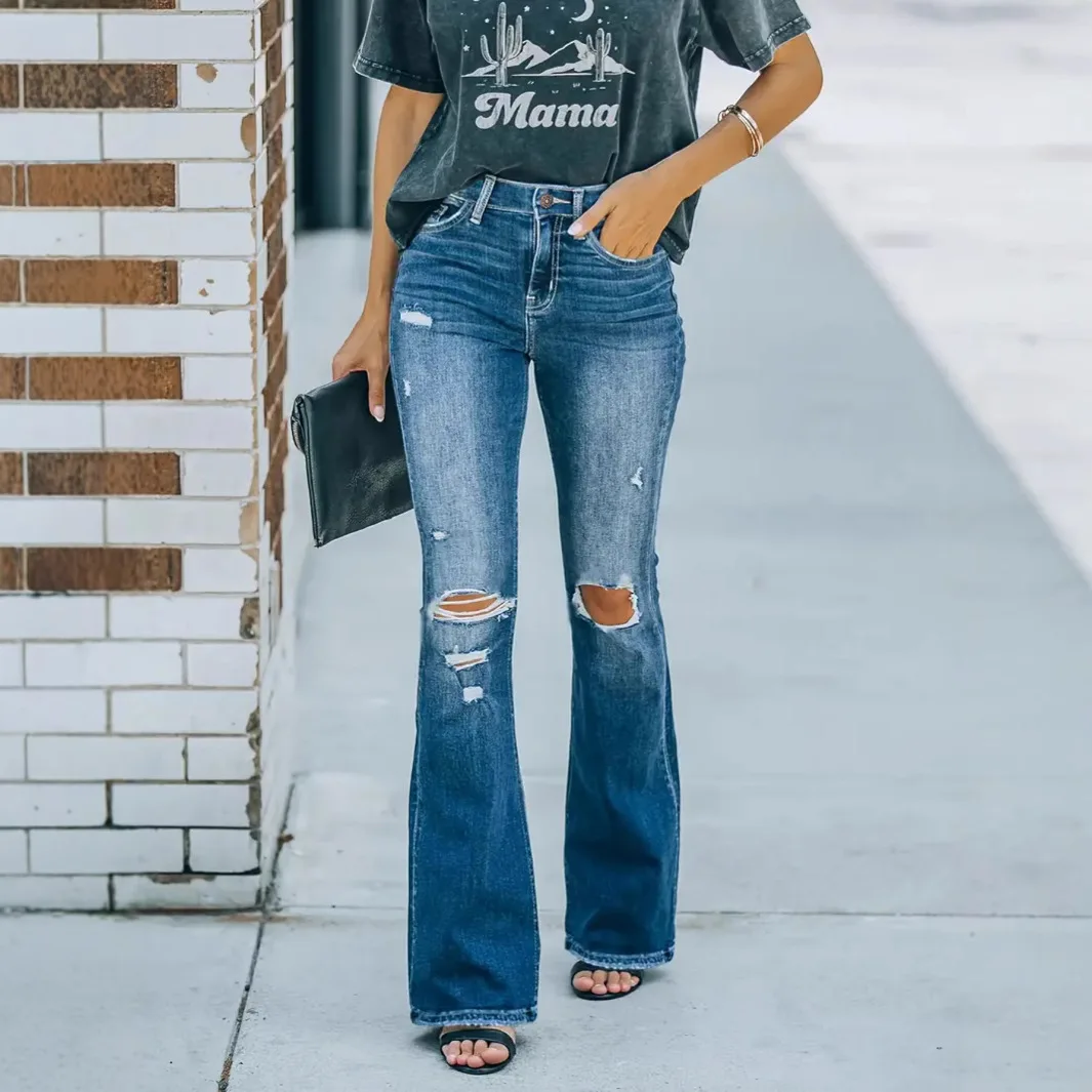 High Waist Bell Bottom Denim Jeans Women's Skinny Jeans Cotton Stretchy Casual Straight Leg Trousers Spring Fashion Trend
High Waist Bell Bottom Denim Jeans Women's Skinny Jeans Cotton Stretchy Casual Straight Leg Trousers Spring Fashion Trend