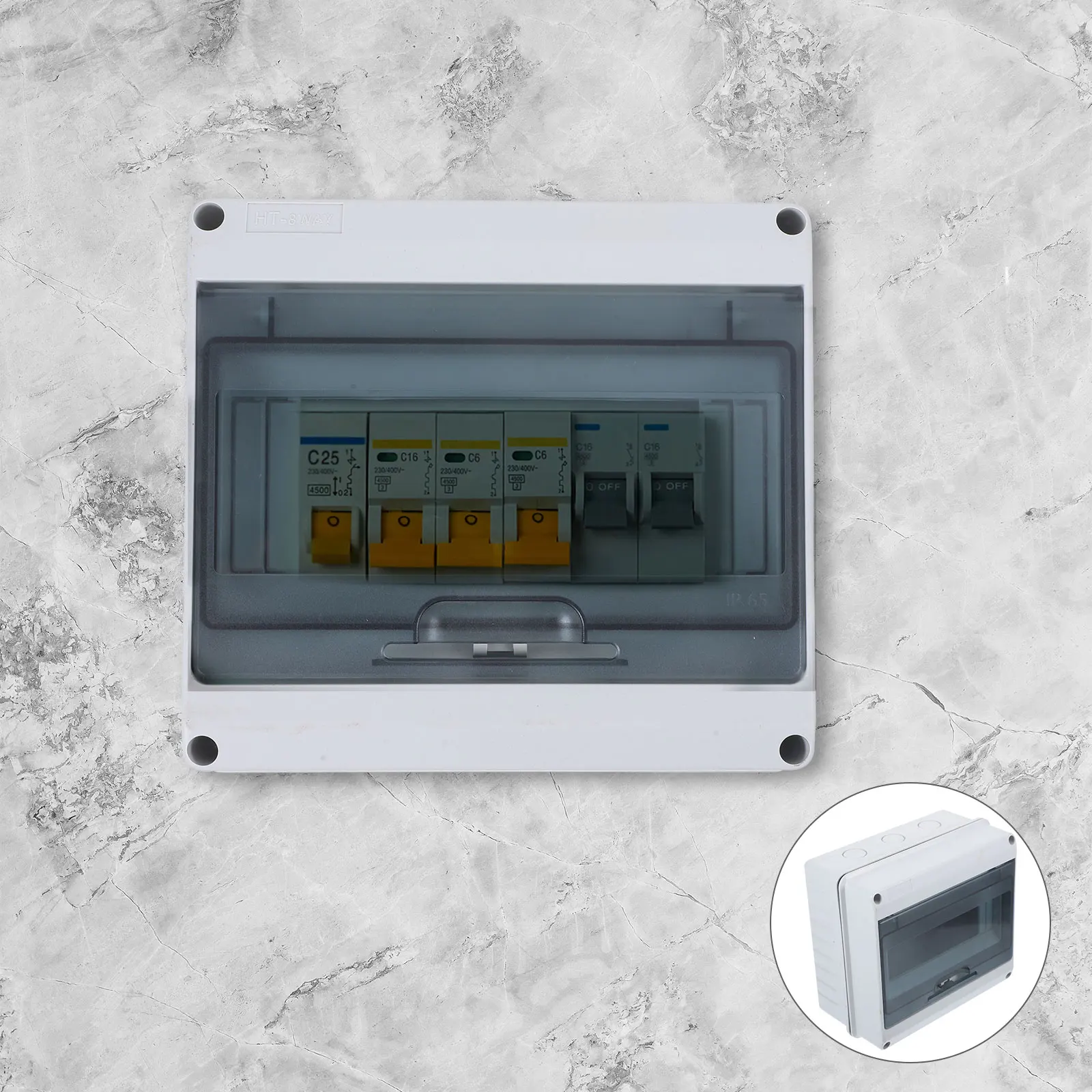 8 Way Waterproof Distribution Box IP65 Transparent Window Breaker Box Circuit Protector ABS Plastic Junction Boxes Charging
8 Way Waterproof Distribution Box IP65 Transparent Window Breaker Box Circuit Protector ABS Plastic Junction Boxes Charging