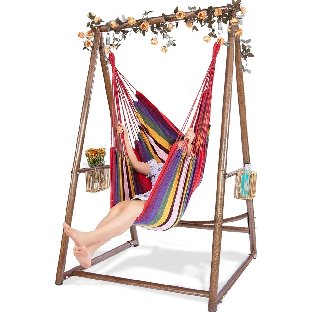 Hammock Chair Hanging Rope Swing & Stand Set with Two Holders, Heavy Duty Hanging Stand with Three Hooks, Multi-Use for Indoor O
Hammock Chair Hanging Rope Swing & Stand Set with Two Holders, Heavy Duty Hanging Stand with Three Hooks, Multi-Use for Indoor O