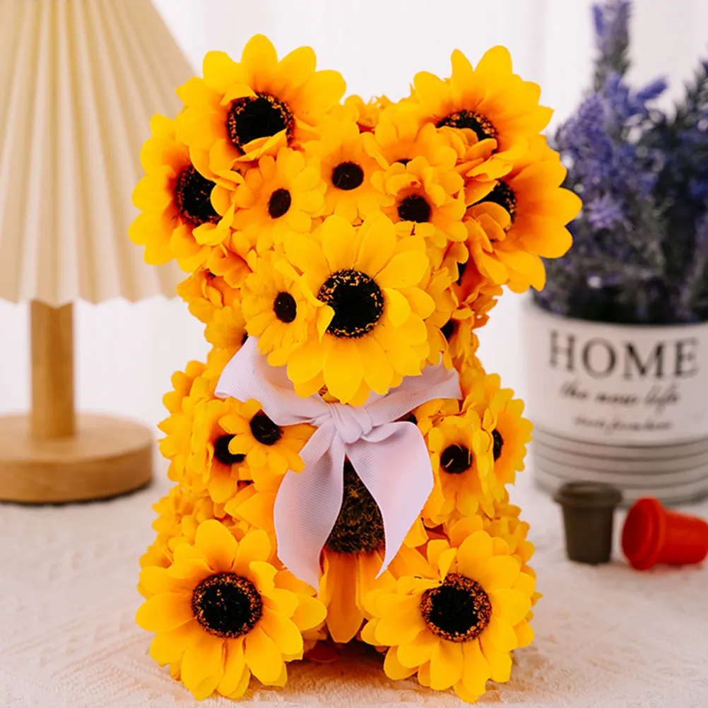 Sunflower Bear Decor Artificial Sunflower Bear Statue for Kid's Room Bedroom Living Space Shop Window Housewarming Gift Romantic
Sunflower Bear Decor Artificial Sunflower Bear Statue for Kid's Room Bedroom Living Space Shop Window Housewarming Gift Romantic