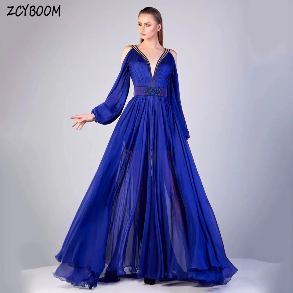 Charming Royal Blue V-Neck Open Back Off The Shoulder Long Sleeves Evening Dress 2024 A-Line Floor Length Sweep Train Prom Dress
Charming Royal Blue V-Neck Open Back Off The Shoulder Long Sleeves Evening Dress 2024 A-Line Floor Length Sweep Train Prom Dress