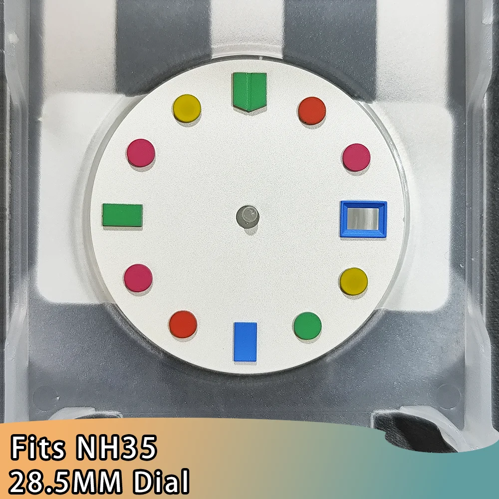 28.5mm Dial Colorful Dial high-quality NH35 Movement Dial With Calendar Watch Accessories NH35 Watch Dial Accessories
28.5mm Dial Colorful Dial high-quality NH35 Movement Dial With Calendar Watch Accessories NH35 Watch Dial Accessories