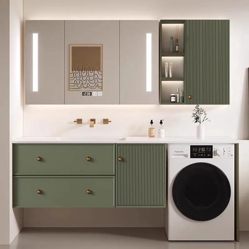 Стиральная машина, шкаф для ванной комнаты, интегрированная бесшовная раковина из сланца
Стиральная машина, шкаф для ванной комнаты, интегрированная бесшовная раковина из сланца