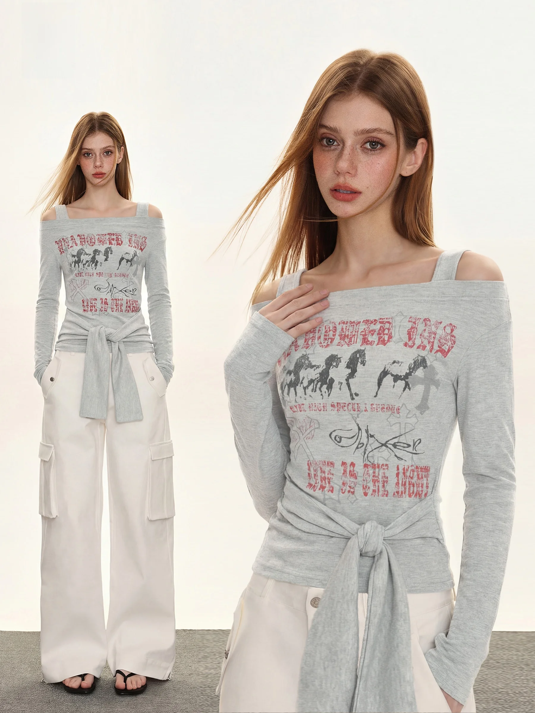 Style American Hot Girl Print One Shoulder Long Sleeve T-Shirt Women's Autumn Shoulder Exposure Slimming Top
Style American Hot Girl Print One Shoulder Long Sleeve T-Shirt Women's Autumn Shoulder Exposure Slimming Top