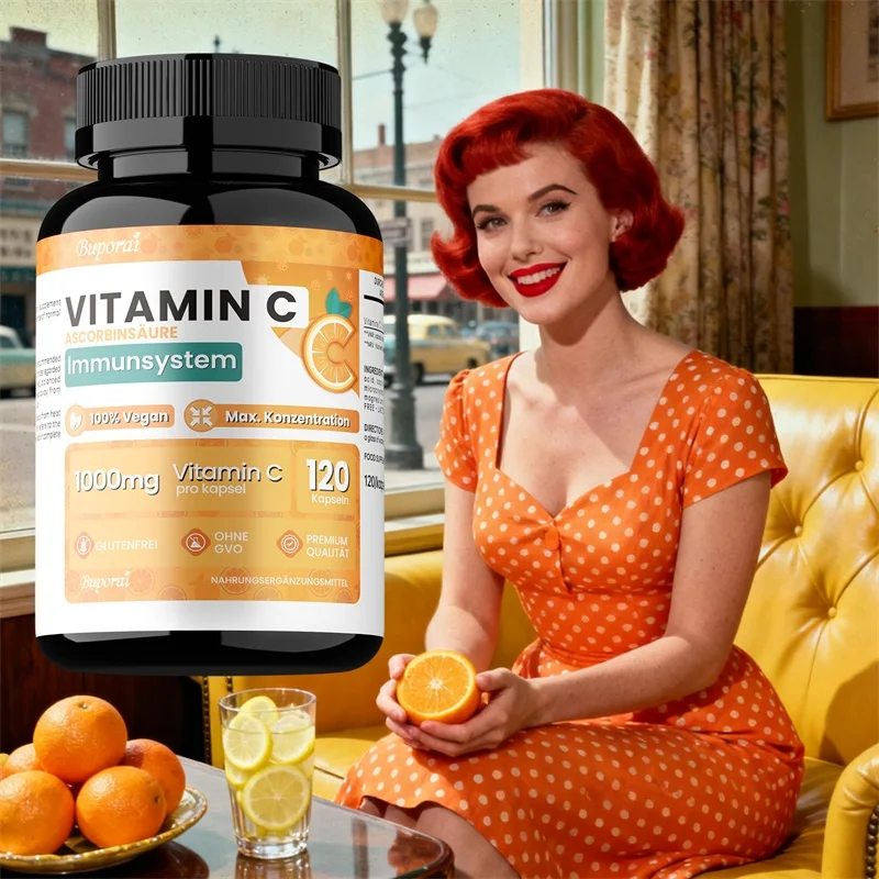 Vitamin C Capsules 1000mg - Antioxidant Properties Help Maintain Healthy Skin, Nails, and Hair, Promoting Overall Well-being
Vitamin C Capsules 1000mg - Antioxidant Properties Help Maintain Healthy Skin, Nails, and Hair, Promoting Overall Well-being
