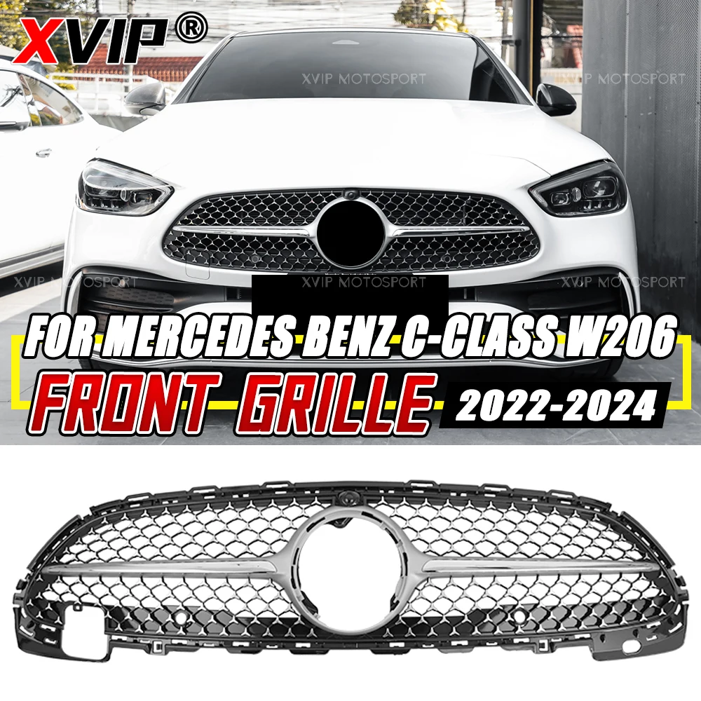 XVIP Chrome Silver Diamonds Style Front Bumper Grilles For Mercedes Benz C-Class W206/S206 22-24 C200 C300 C43 AMG Racing Grills
XVIP Chrome Silver Diamonds Style Front Bumper Grilles For Mercedes Benz C-Class W206/S206 22-24 C200 C300 C43 AMG Racing Grills
