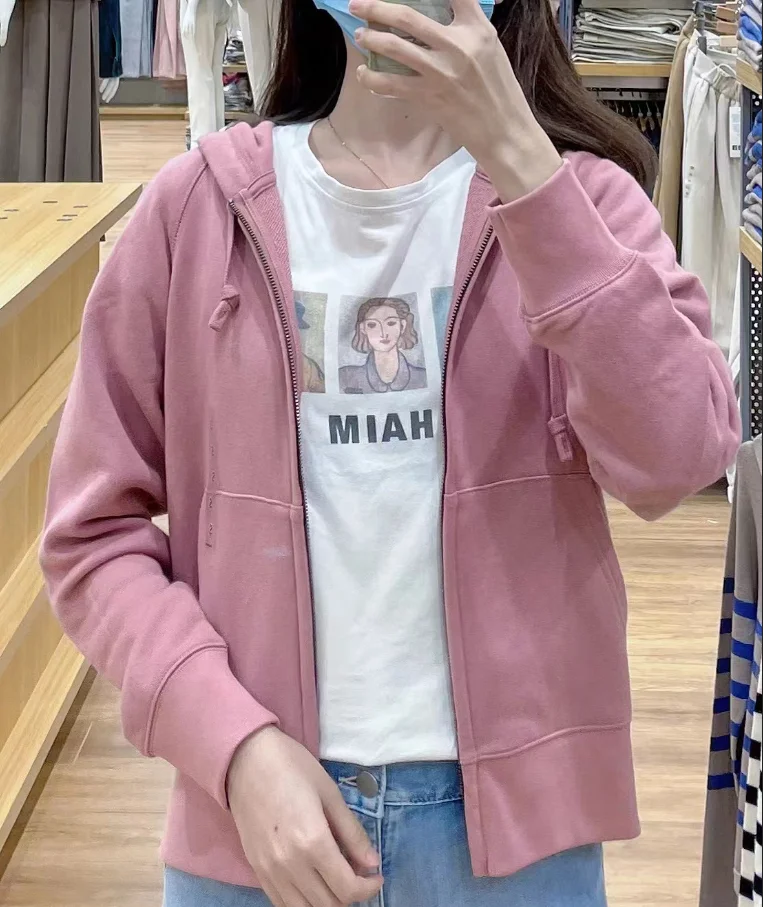 Pure Cotton Hooded Zipper Cardigan Women's Sweatirt Jaet Student Academic Sle Spring Autumn Faion Outerwear 444543
Pure Cotton Hooded Zipper Cardigan Women's Sweatirt Jaet Student Academic Sle Spring Autumn Faion Outerwear 444543