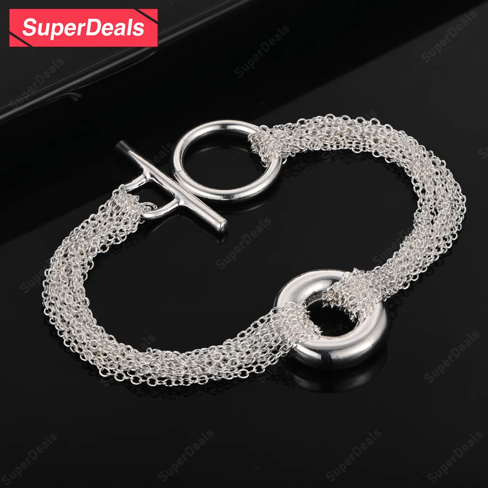 SuperDeals Fashion Simplicity 925 Sterling Silver Bracelet Madam Engagement Party Wedding Gift Male Jewelry Trend Accessories
SuperDeals Fashion Simplicity 925 Sterling Silver Bracelet Madam Engagement Party Wedding Gift Male Jewelry Trend Accessories