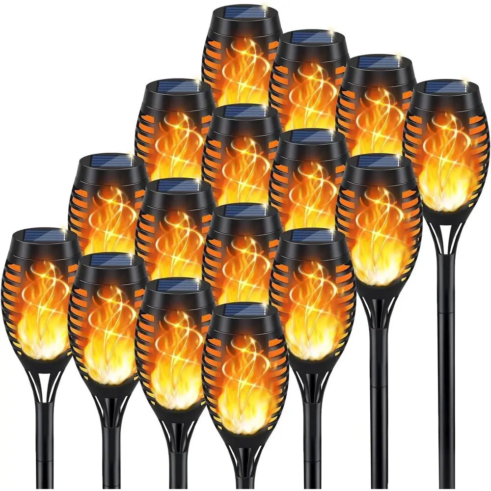 16-Pack Solar Torch Lights, Waterproof Outdoor Garden Pathway and Yard Decorations, Patio Lawn Art Lighting
16-Pack Solar Torch Lights, Waterproof Outdoor Garden Pathway and Yard Decorations, Patio Lawn Art Lighting