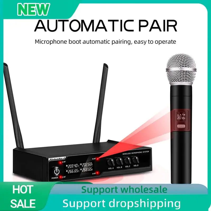 VM304 Audio 4-Channel Wireless Microphone System Handheld Mic 80M Range For Karaoke Speech Singing Portable Set EU Plug Durable
VM304 Audio 4-Channel Wireless Microphone System Handheld Mic 80M Range For Karaoke Speech Singing Portable Set EU Plug Durable