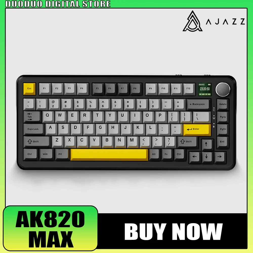 Ajazz Ak820 Max Magnetic Switch Keyboard Customize Screen Three Mode Low Delay Hot Swap RGB Mechanical Keyboard PC Gamer Gifts
Ajazz Ak820 Max Magnetic Switch Keyboard Customize Screen Three Mode Low Delay Hot Swap RGB Mechanical Keyboard PC Gamer Gifts