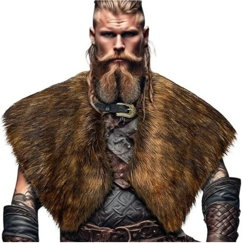 Medieval Renaissance Unisex Warrior Viking Fur Cape Winter Fur Collar Shawl Faux Fur Cape Halloween Cosplay Costume Accessory
Medieval Renaissance Unisex Warrior Viking Fur Cape Winter Fur Collar Shawl Faux Fur Cape Halloween Cosplay Costume Accessory