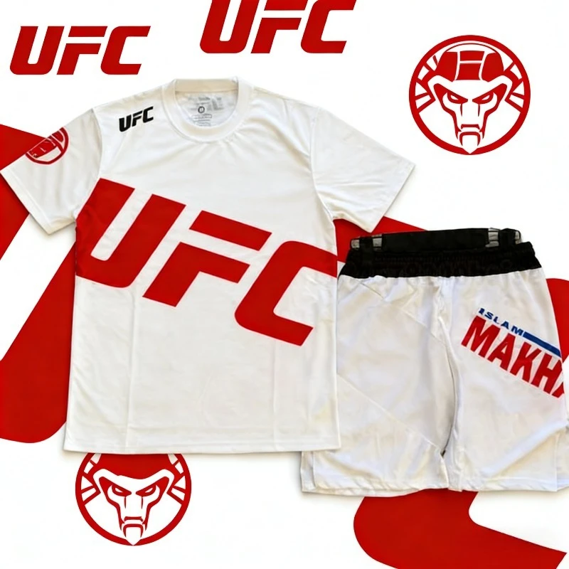 UFC Islam Makhachev Fighting Night Boxing Short sleeved Shorts Men's Women's MMA Oversized Octagonal Cage Fighting Training Set
UFC Islam Makhachev Fighting Night Boxing Short sleeved Shorts Men's Women's MMA Oversized Octagonal Cage Fighting Training Set