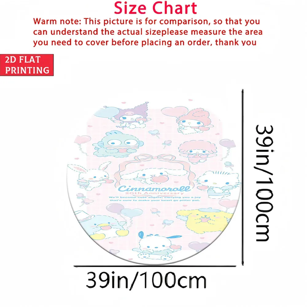 Soft Round Floor Mat for Kids Room, Cinnamoroll & Sanrio Characters Love Heart Print 2D Flat 100cm Non-Slip Round Carpet for Nur
Soft Round Floor Mat for Kids Room, Cinnamoroll & Sanrio Characters Love Heart Print 2D Flat 100cm Non-Slip Round Carpet for Nur