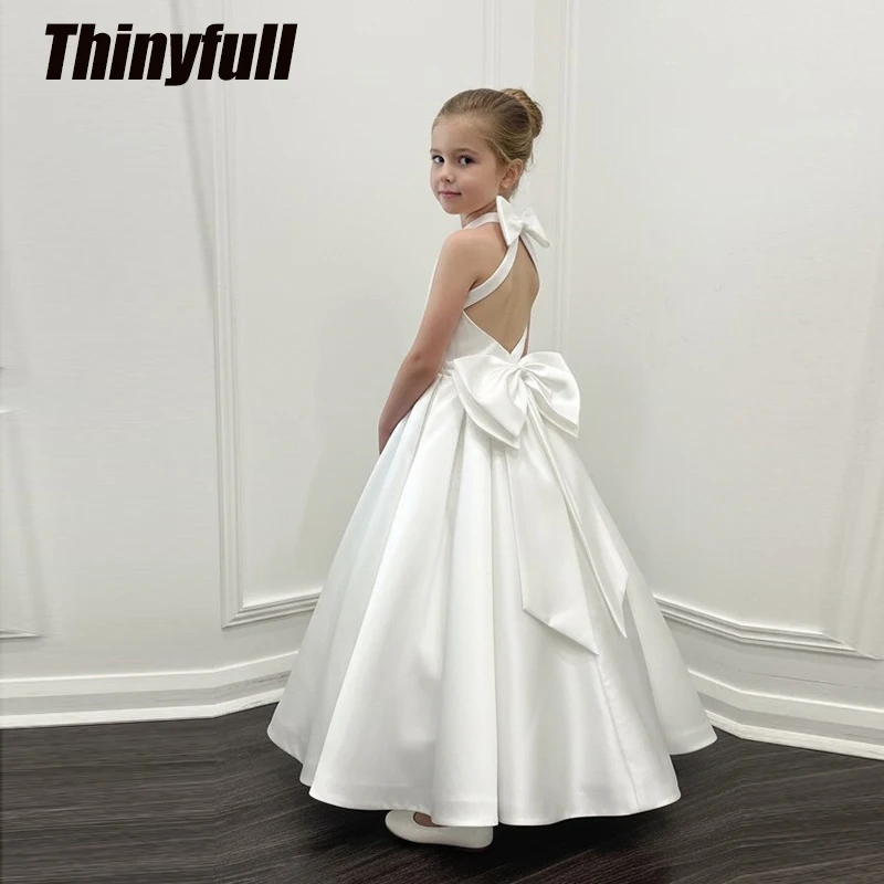 Thinyfull A-line Flower Girl Dress Sleeveless Satin Children's Evening Dresses with Bow Birthday Gowns for Girls Customized
Thinyfull A-line Flower Girl Dress Sleeveless Satin Children's Evening Dresses with Bow Birthday Gowns for Girls Customized