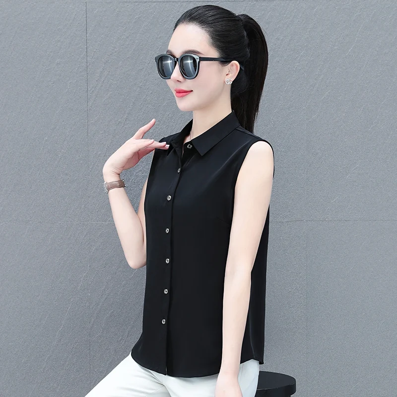 New Female Fashion Versatile Summer Commuter Korean Tank Top Chiffon Top Women'S Flip Collar Professional Sleeveless Shirt
New Female Fashion Versatile Summer Commuter Korean Tank Top Chiffon Top Women'S Flip Collar Professional Sleeveless Shirt