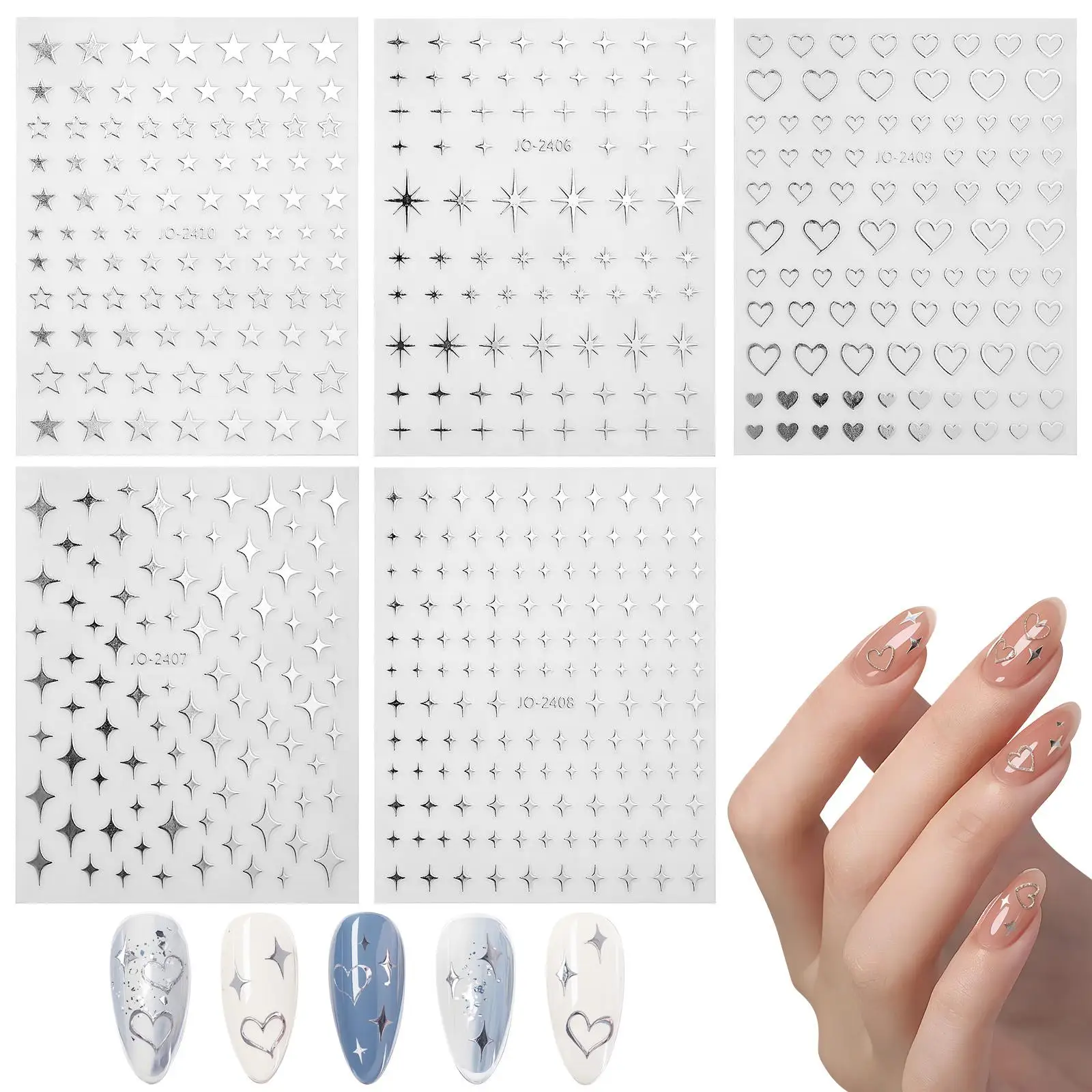 5 Sheets Adhesive Christmas Self-Adhesive Glitter French Woman Adhesive Girl Designer Nail Stickers Accessories
5 Sheets Adhesive Christmas Self-Adhesive Glitter French Woman Adhesive Girl Designer Nail Stickers Accessories