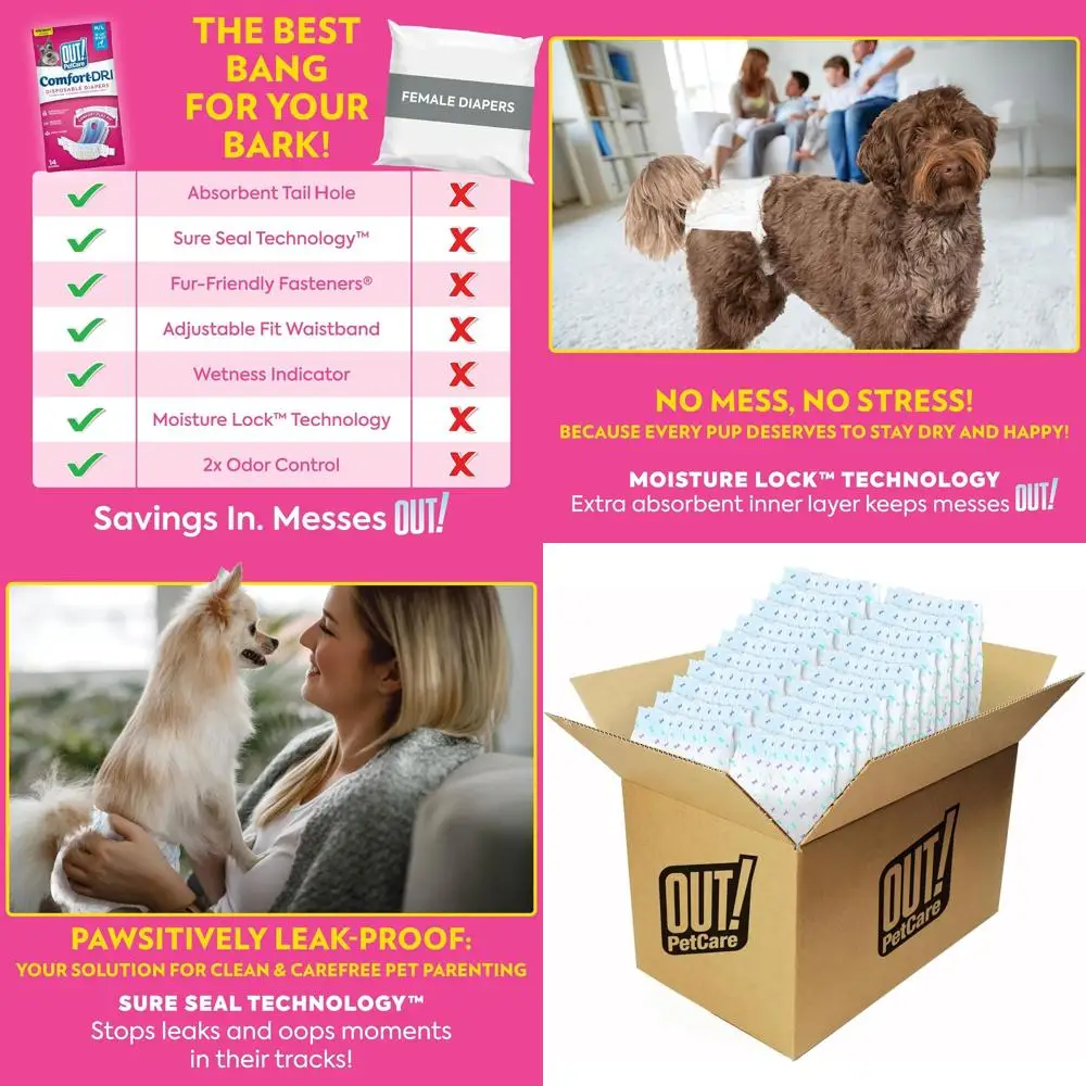 Регулируемые подгузники для сук, для приучения к туалету, при недержании, размер 13-18 дюймов, 96 штук (XS/S)
Регулируемые подгузники для сук, для приучения к туалету, при недержании, размер 13-18 дюймов, 96 штук (XS/S)