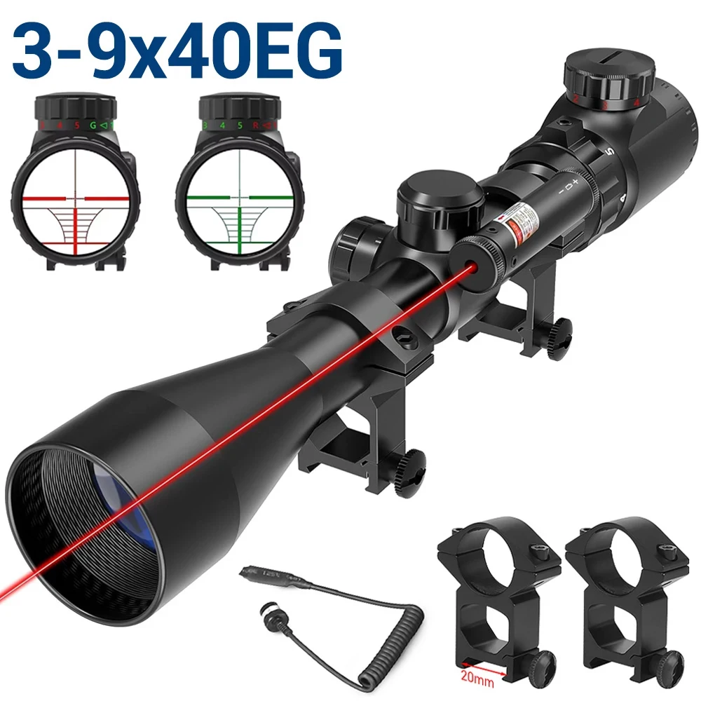 Прицел 3-9x40EG, красный лазерный прицел, комбинированный красный, зеленый, оптический прицел с подсветкой, прицел Mil-dot с креплениями 20/11 мм
Прицел 3-9x40EG, красный лазерный прицел, комбинированный красный, зеленый, оптический прицел с подсветкой, прицел Mil-dot с креплениями 20/11 мм