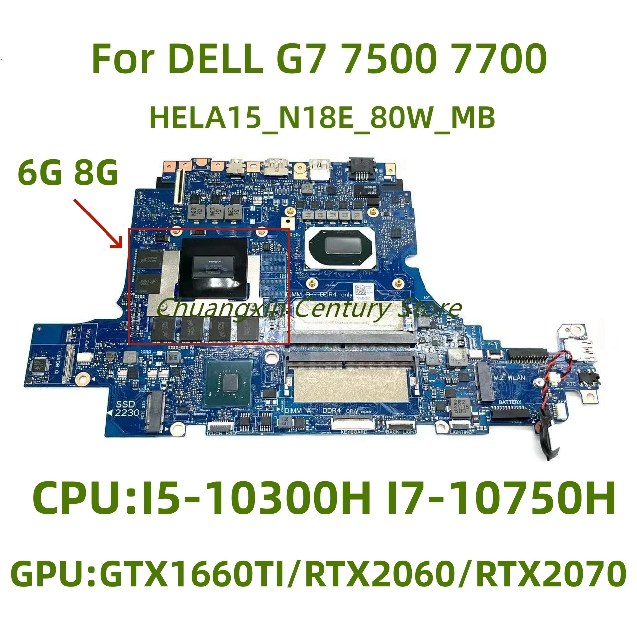 Подходит для материнской платы ноутбука DELL G7 7500 7700 с процессором I5 I7-10 GTX 1660TI/RTX2060/2070 GPU 100%
Подходит для материнской платы ноутбука DELL G7 7500 7700 с процессором I5 I7-10 GTX 1660TI/RTX2060/2070 GPU 100%