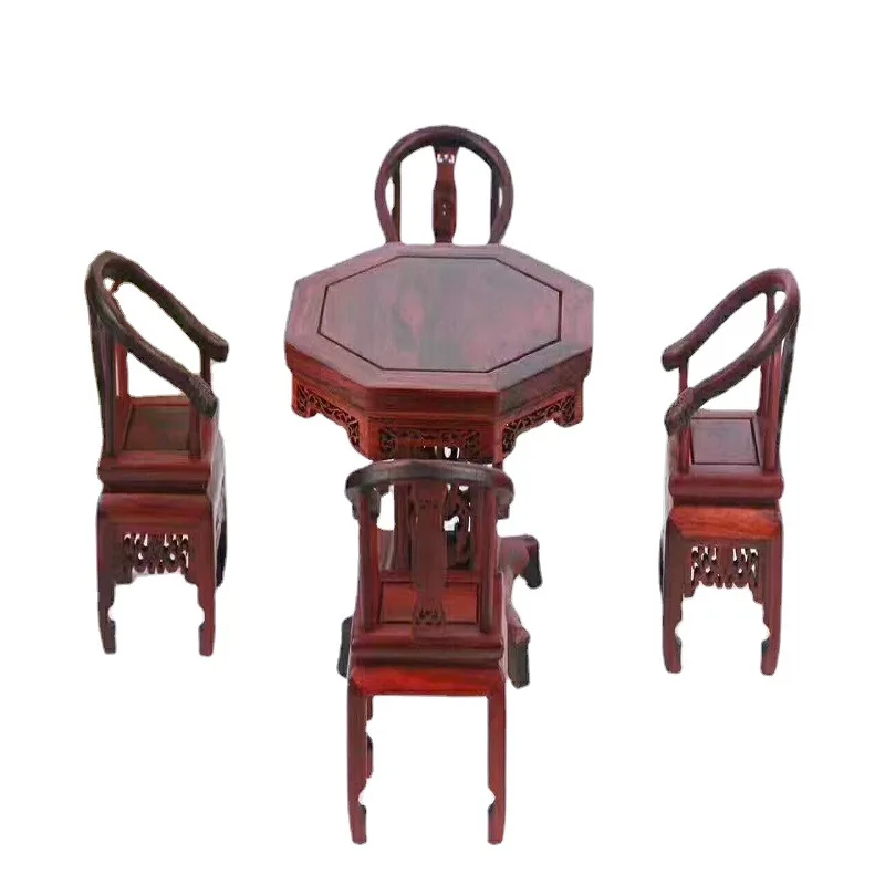 Red rosewood mini tables and chairs, miniature ornaments, small furniture furnishings
Red rosewood mini tables and chairs, miniature ornaments, small furniture furnishings