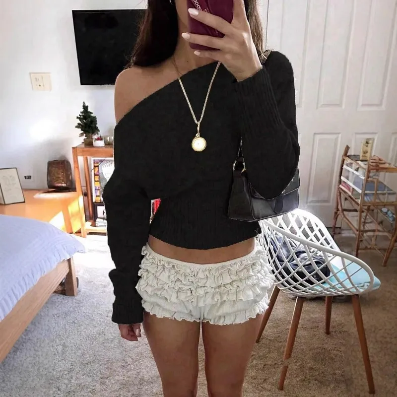 New High Waist Slimming Sweater Street Trend Pure Color Laid-back Style Loose Shoulder Design Knitted Top Women's Autumn Winter
New High Waist Slimming Sweater Street Trend Pure Color Laid-back Style Loose Shoulder Design Knitted Top Women's Autumn Winter