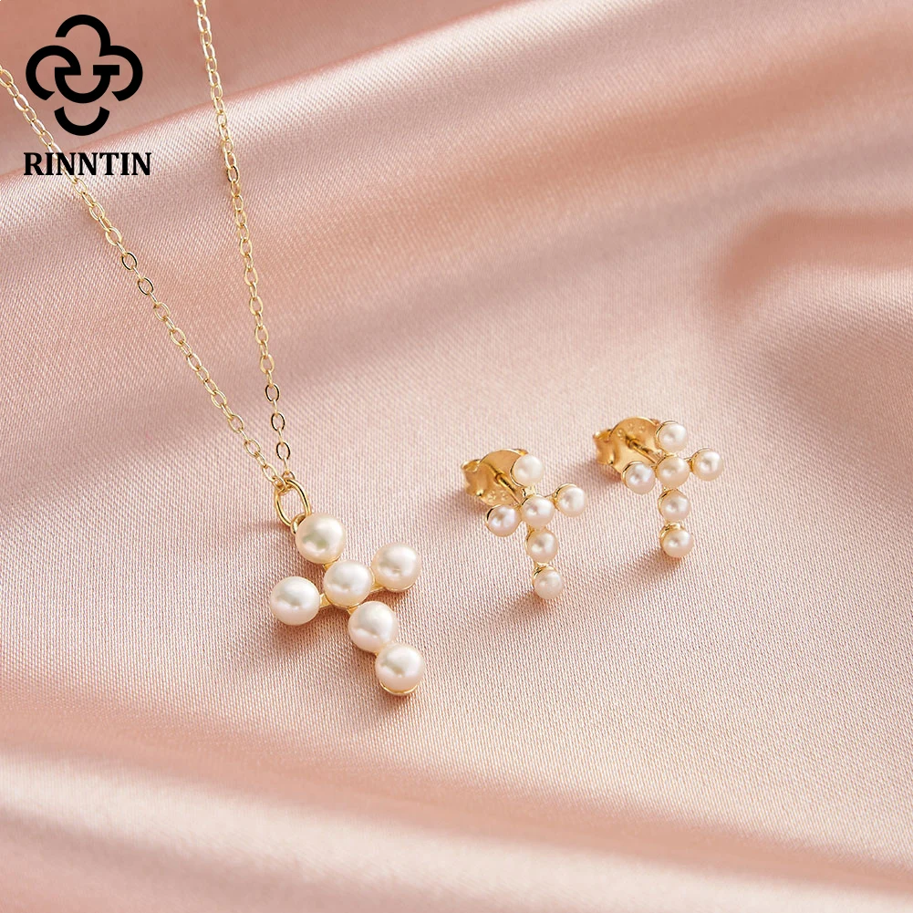 Rinntin 925 Sterling Silver Gold-Plated Freshwater Pearls Cross Shape Choker Pendant Necklce Wedding Party Simple Necklace GPN78
Rinntin 925 Sterling Silver Gold-Plated Freshwater Pearls Cross Shape Choker Pendant Necklce Wedding Party Simple Necklace GPN78