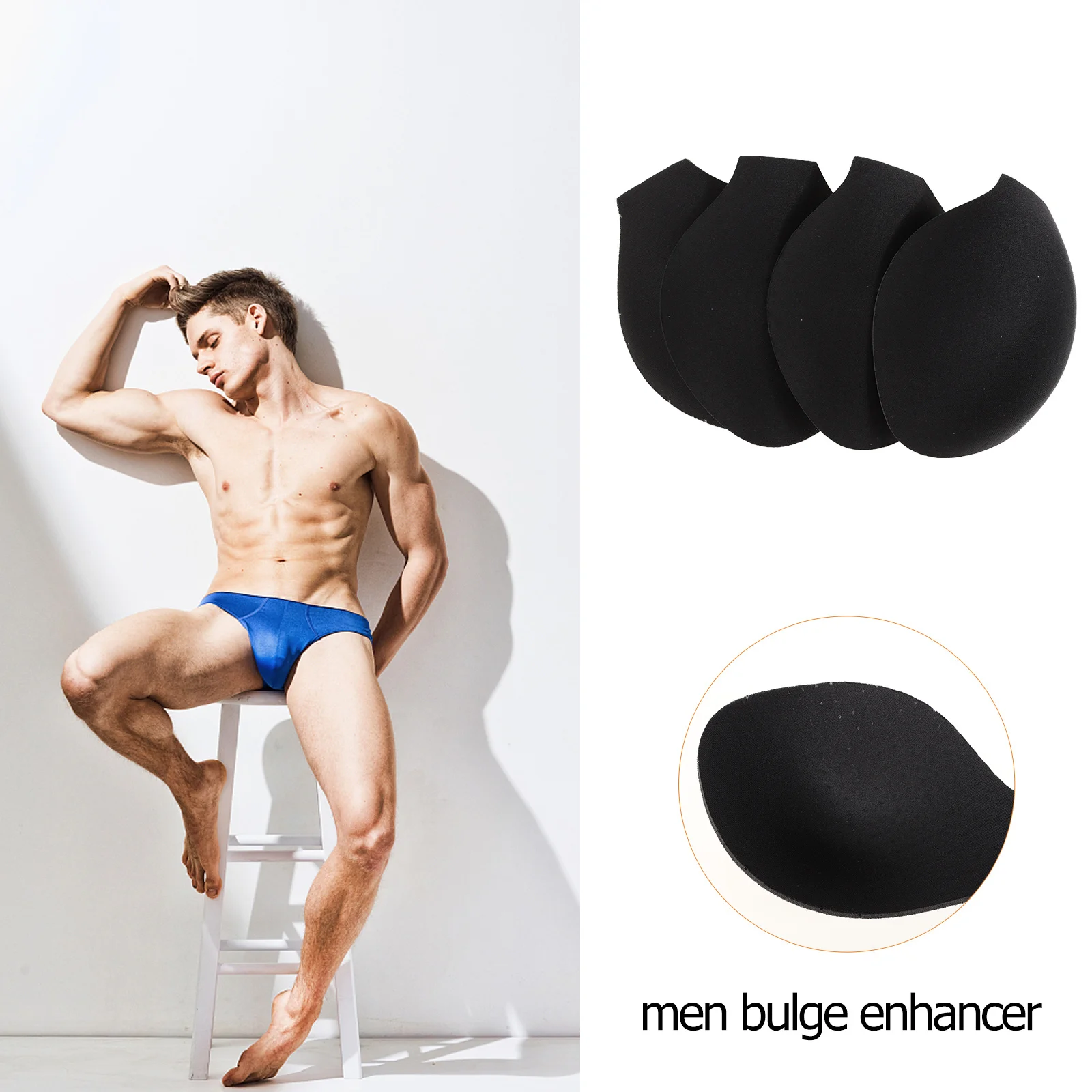 4Pcs Bulge Pouch Pad for Enlarging Underwear Sponge Insert Cup Breathable Soft Polyester Fit Swimwear Activewear
4Pcs Bulge Pouch Pad for Enlarging Underwear Sponge Insert Cup Breathable Soft Polyester Fit Swimwear Activewear