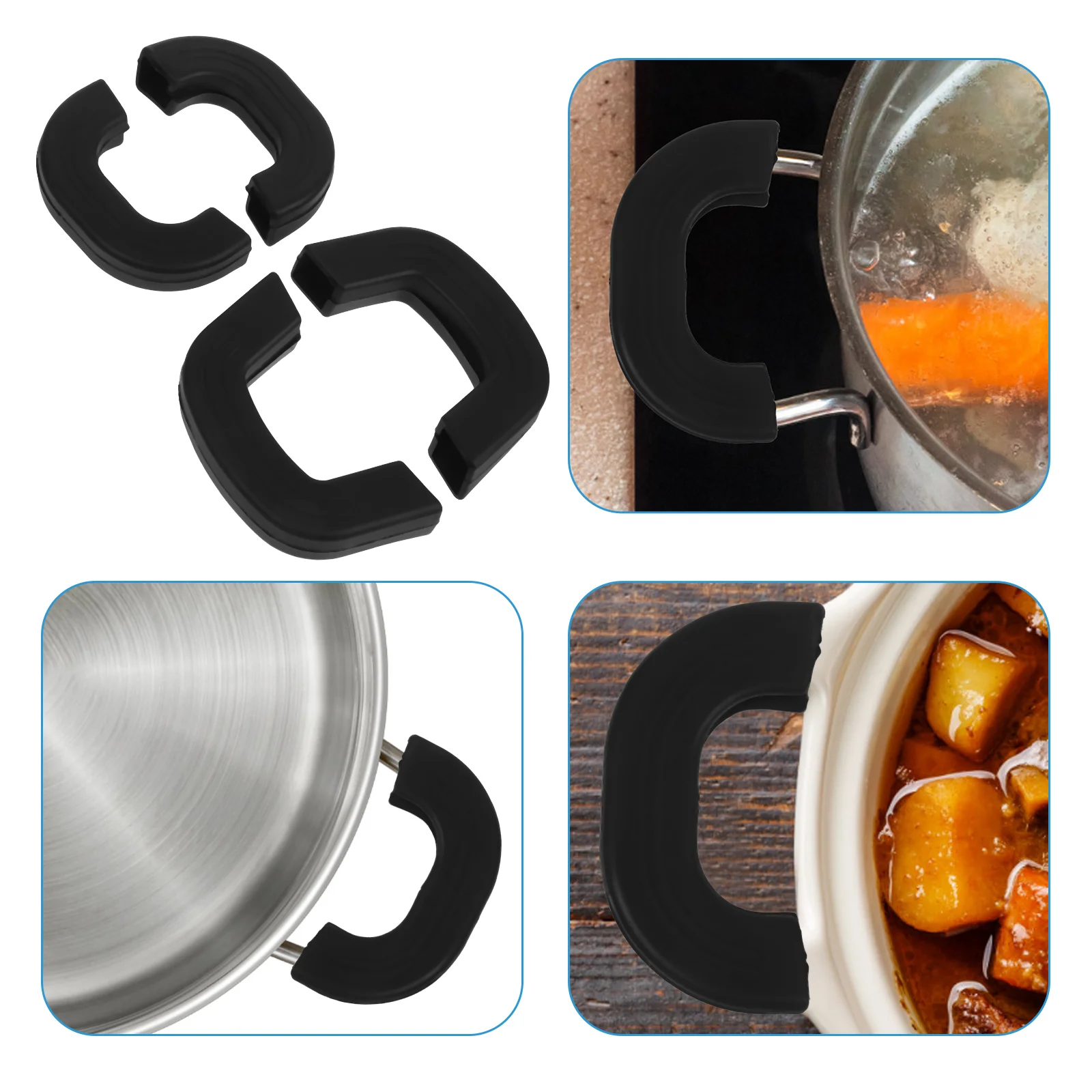 4 Pcs Silicone Pot Earrings Pan Handle Sleeve Black Handles Gloves Protector Silica Gel
4 Pcs Silicone Pot Earrings Pan Handle Sleeve Black Handles Gloves Protector Silica Gel