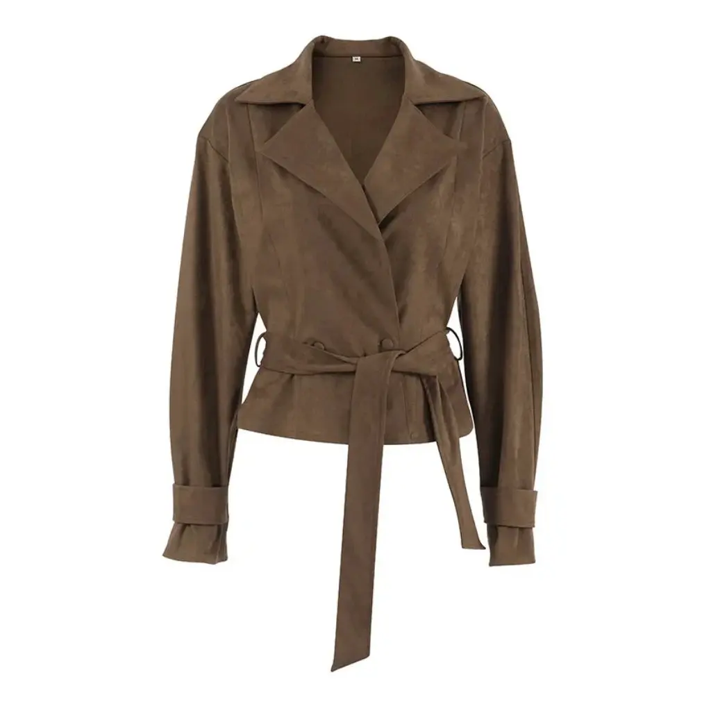 French Suede Double-Breasted Coat Casual Collar Fashion Matte Velvet Women's Autumn Winter Outerwear European American Style
French Suede Double-Breasted Coat Casual Collar Fashion Matte Velvet Women's Autumn Winter Outerwear European American Style
