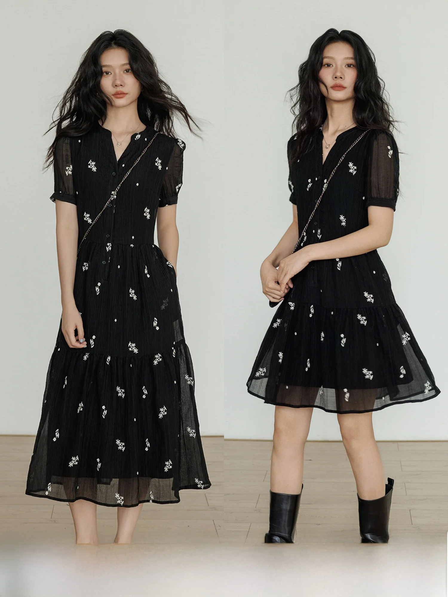 Summer V-Neck Embroidered Black Shirt Dress Women's 2026 New Holiday Style Lazy Slimming Midi Dress A-Line Skirt Polyester Fa...
Summer V-Neck Embroidered Black Shirt Dress Women's 2026 New Holiday Style Lazy Slimming Midi Dress A-Line Skirt Polyester Fa...