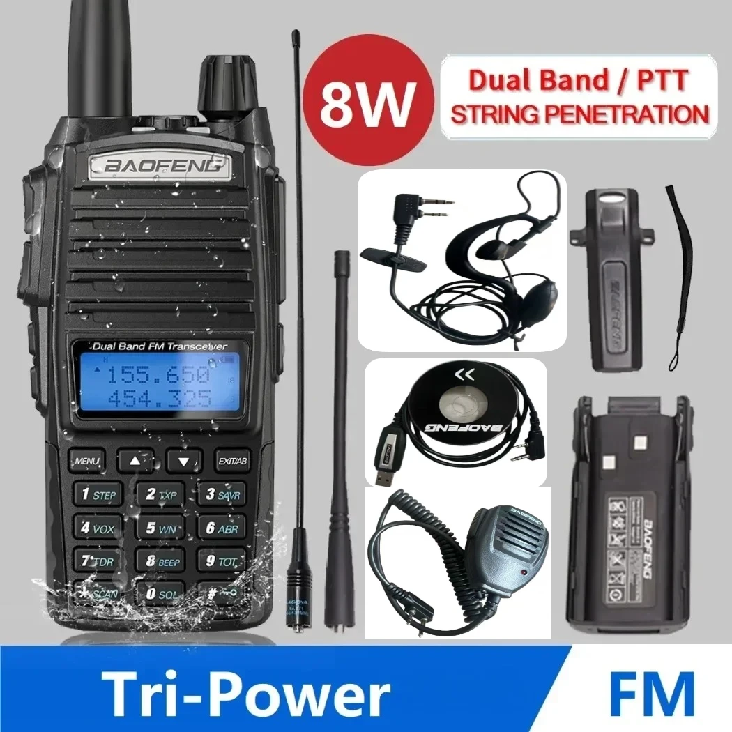 BAOFENG UV-82 8 Вт 5 Вт Мощная рация двухдиапазонная УКВ УВЧ тройная портативная охотничья рация PTT UV-5R Ham двусторонняя радиосвязь для охоты
BAOFENG UV-82 8 Вт 5 Вт Мощная рация двухдиапазонная УКВ УВЧ тройная портативная охотничья рация PTT UV-5R Ham двусторонняя радиосвязь для охоты