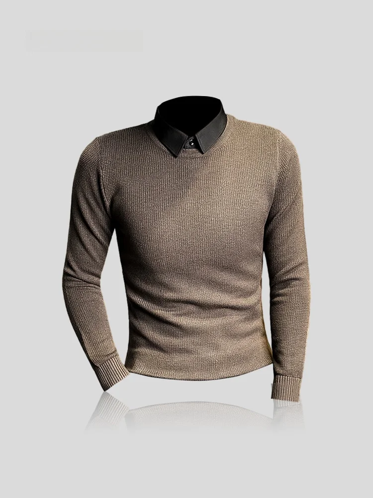 Men's Slim Fit Knitwear Business Inner Wear Fake Two-Piece Spring Autumn New Style Fashionable City Life Long Sleeve round Neck
Men's Slim Fit Knitwear Business Inner Wear Fake Two-Piece Spring Autumn New Style Fashionable City Life Long Sleeve round Neck