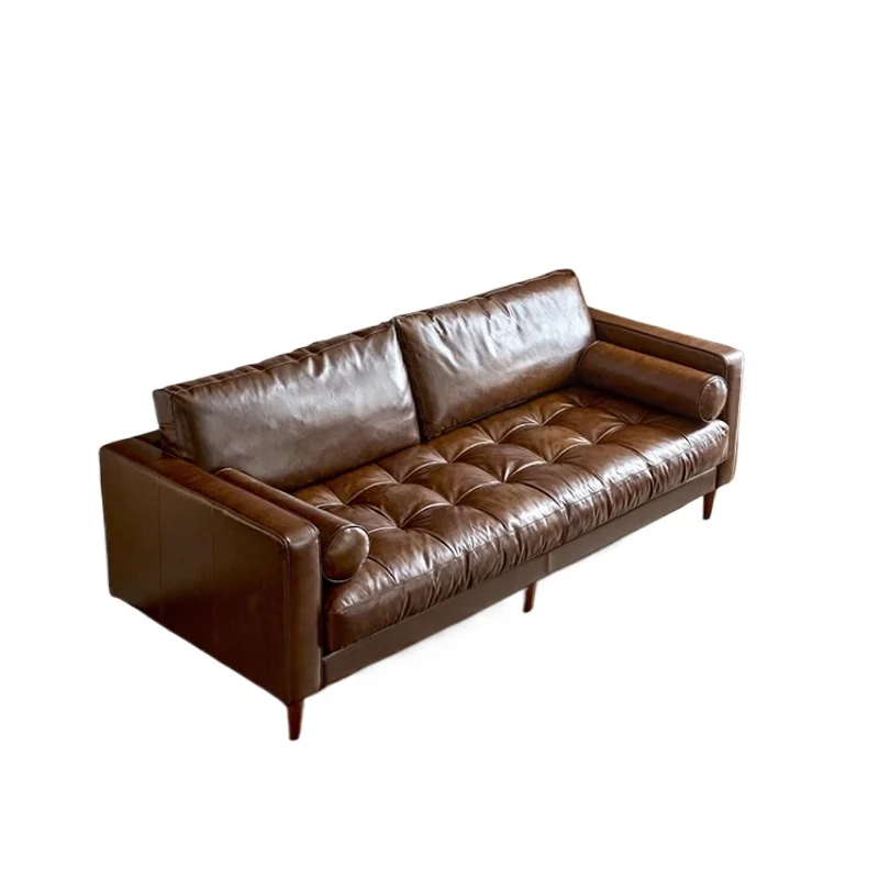 French retro leather sofa medieval first layer cowhide living room straight row new oil wax leather
French retro leather sofa medieval first layer cowhide living room straight row new oil wax leather