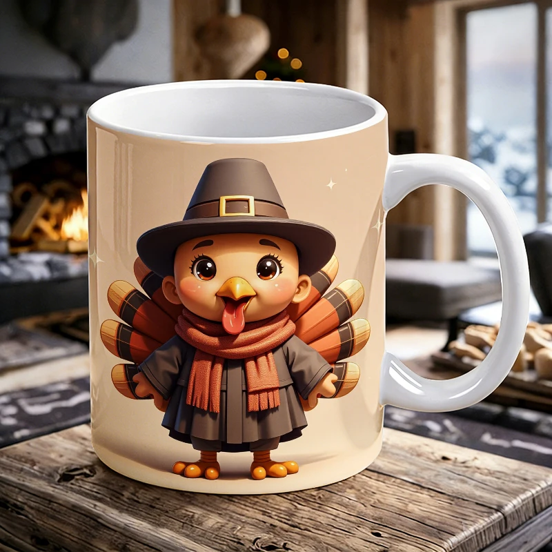 11 oz Chibi turkey ceramic mug with handle, cute turkey coffee cup, insulated milk cup, water cup for home and office, colorfast
11 oz Chibi turkey ceramic mug with handle, cute turkey coffee cup, insulated milk cup, water cup for home and office, colorfast