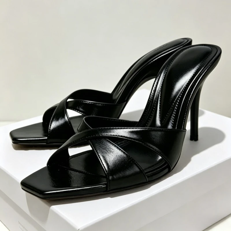 Gold Cross Tied Heeled Slippers Women Metallic Color Square Toe Summer Slides Slingback Shoes Elegant Designer Women's Sandals
Gold Cross Tied Heeled Slippers Women Metallic Color Square Toe Summer Slides Slingback Shoes Elegant Designer Women's Sandals