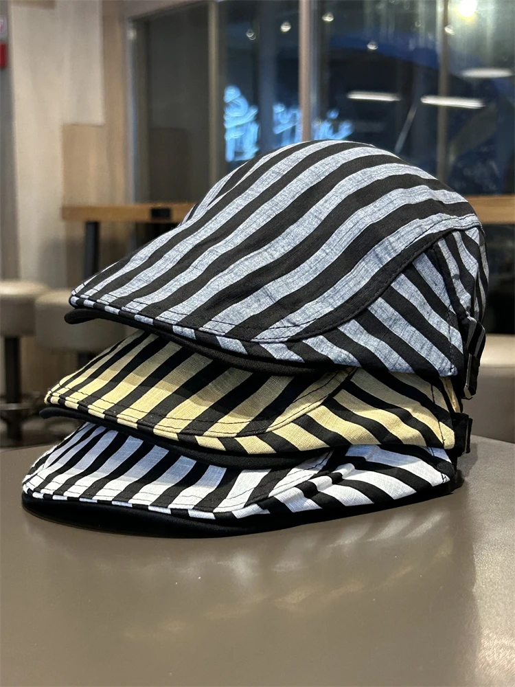 Retro striped forward hat men's and women's summer versatile face cap outdoor casual sun protection hat
Retro striped forward hat men's and women's summer versatile face cap outdoor casual sun protection hat