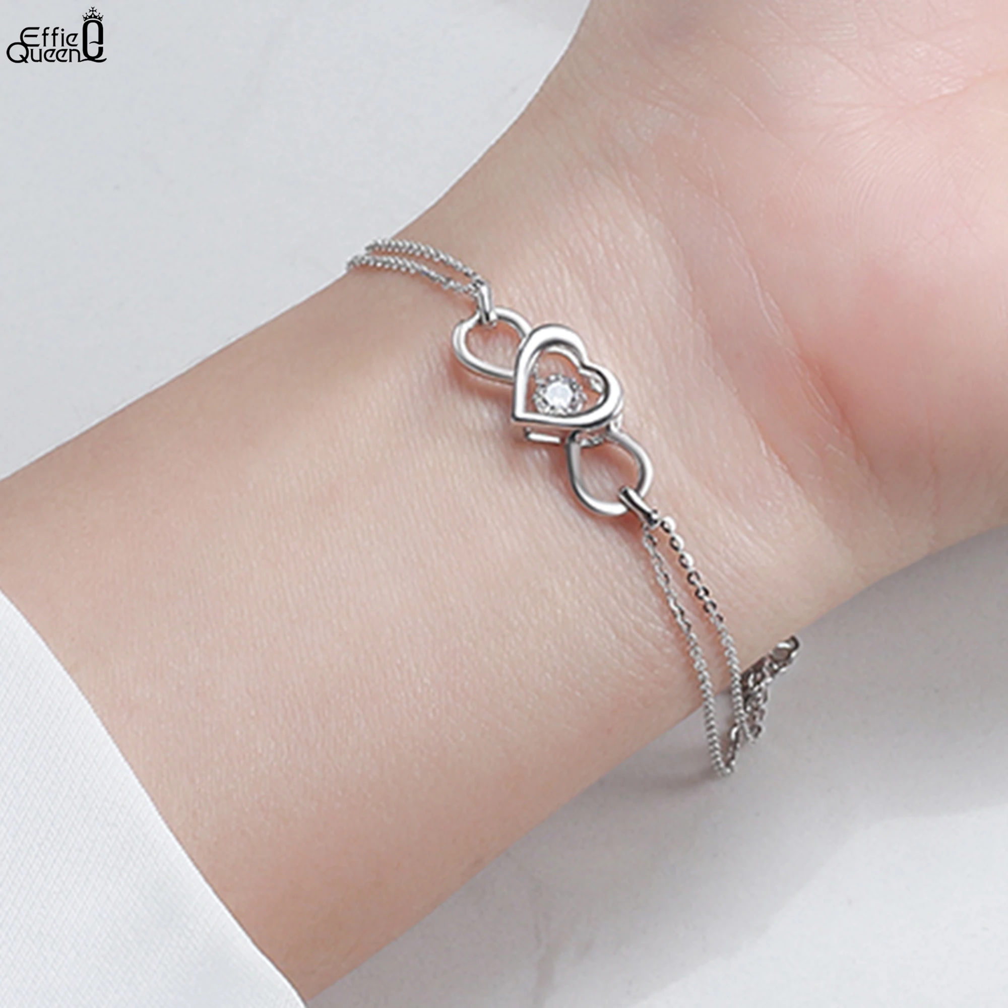 EFFIE QUEEN Charms 925 Sterling Silver Love Heart Bracelet Chain Valentine's Days Gift Cubic Zircon Wing Bracelet Jewelry SB135
EFFIE QUEEN Charms 925 Sterling Silver Love Heart Bracelet Chain Valentine's Days Gift Cubic Zircon Wing Bracelet Jewelry SB135