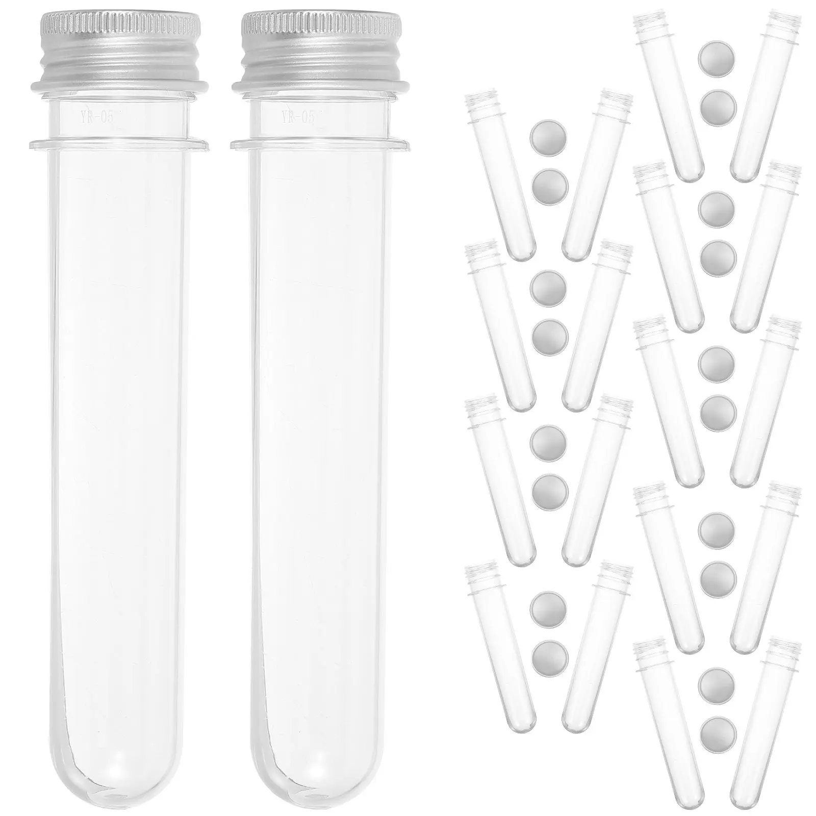 20Pcs 45Ml Clear Pet Plastic Test Tubes with Aluminum Screw Caps for Candy Chocolate Powder Beans Party Favors
20Pcs 45Ml Clear Pet Plastic Test Tubes with Aluminum Screw Caps for Candy Chocolate Powder Beans Party Favors