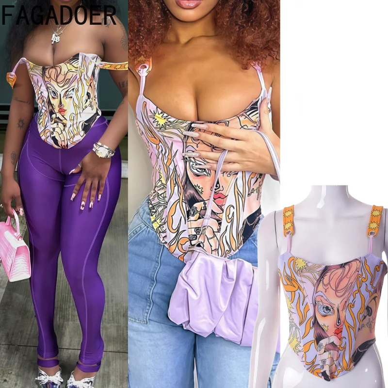 FAGADOER INS Sexy Pattern Printing Tank Top Women Spaghetti Strap U Collar Crop Top Female Streetwear Camisole 2025 Summer New
FAGADOER INS Sexy Pattern Printing Tank Top Women Spaghetti Strap U Collar Crop Top Female Streetwear Camisole 2025 Summer New