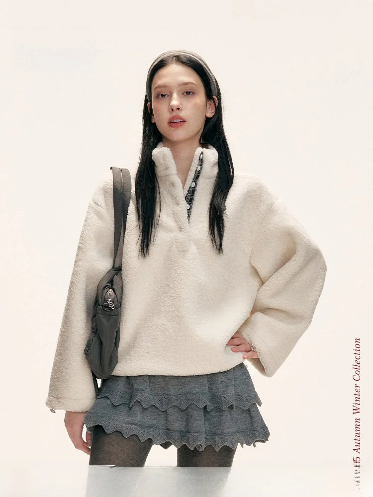 Liilou Winter Warm Log Cabin Plaid Splicing Lamb Fur Casual Loose Shoulder Drop Collar Sweatshirt Women's Standard Fit Polyes...
Liilou Winter Warm Log Cabin Plaid Splicing Lamb Fur Casual Loose Shoulder Drop Collar Sweatshirt Women's Standard Fit Polyes...
