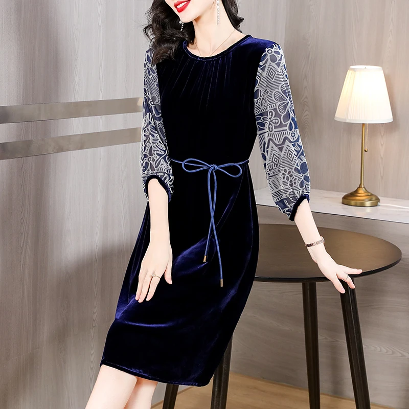 2023 New Fashion Velvet Print Dress Women's Summer Vintage Round Neck Long Sleeve Loose Fit Party Dress Vestidos
2023 New Fashion Velvet Print Dress Women's Summer Vintage Round Neck Long Sleeve Loose Fit Party Dress Vestidos