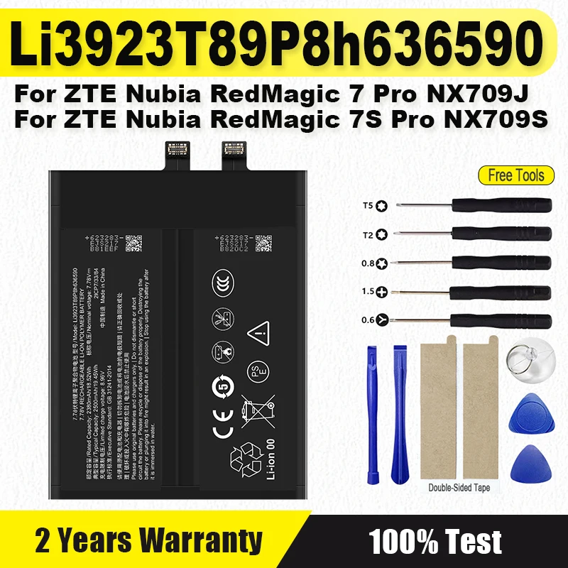 Li3923T89P8h 636590 Новый аккумулятор для смартфона ZTE Nubia Red Magic 7Pro NX709J/RedMagic 7s Pro NX709S 5000 мАч + бесплатные инструменты
Li3923T89P8h 636590 Новый аккумулятор для смартфона ZTE Nubia Red Magic 7Pro NX709J/RedMagic 7s Pro NX709S 5000 мАч + бесплатные инструменты