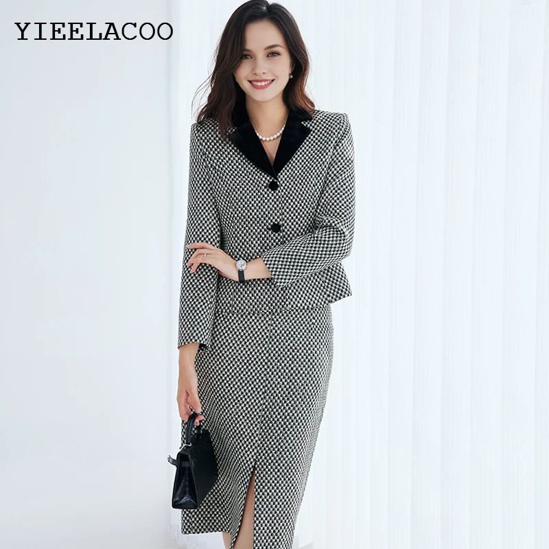 Black Plaid Jacket+Skirt Set Professional Women's Skirt Set Spring /Autumn Business Ladies skirt 2-piece Set
Black Plaid Jacket+Skirt Set Professional Women's Skirt Set Spring /Autumn Business Ladies skirt 2-piece Set