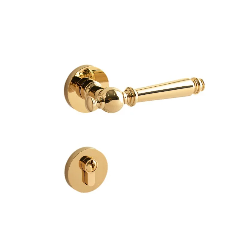 Solid wood bedroom door lock Brass indoor silent Gold French retro magnetic room door lock Door handle lock
Solid wood bedroom door lock Brass indoor silent Gold French retro magnetic room door lock Door handle lock