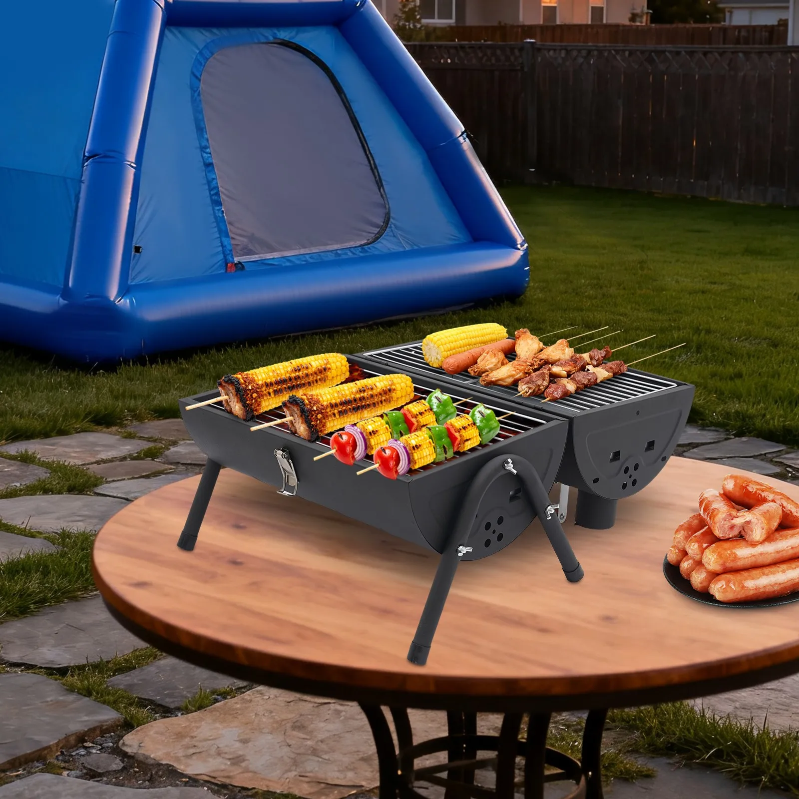 Portable Charcoal Grill Tabletop Charcoal Grill With 2 Baking Nets& 1 Baking Pan
Portable Charcoal Grill Tabletop Charcoal Grill With 2 Baking Nets& 1 Baking Pan