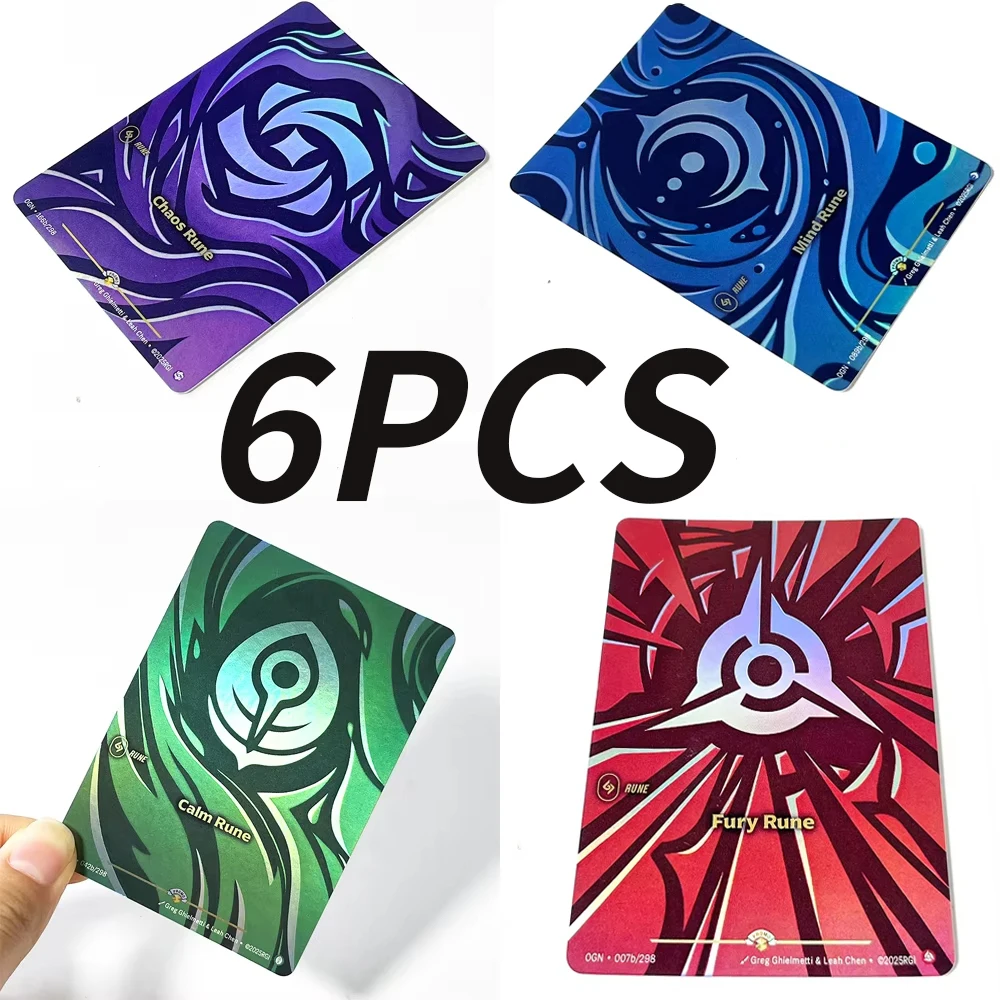 6Pcs League of Legends DIY Card English ONG Body Rune/Calm Rune/Chaos Rune/Fury Rune/Mind Rune/Order Rune Foil Collection Cards
6Pcs League of Legends DIY Card English ONG Body Rune/Calm Rune/Chaos Rune/Fury Rune/Mind Rune/Order Rune Foil Collection Cards