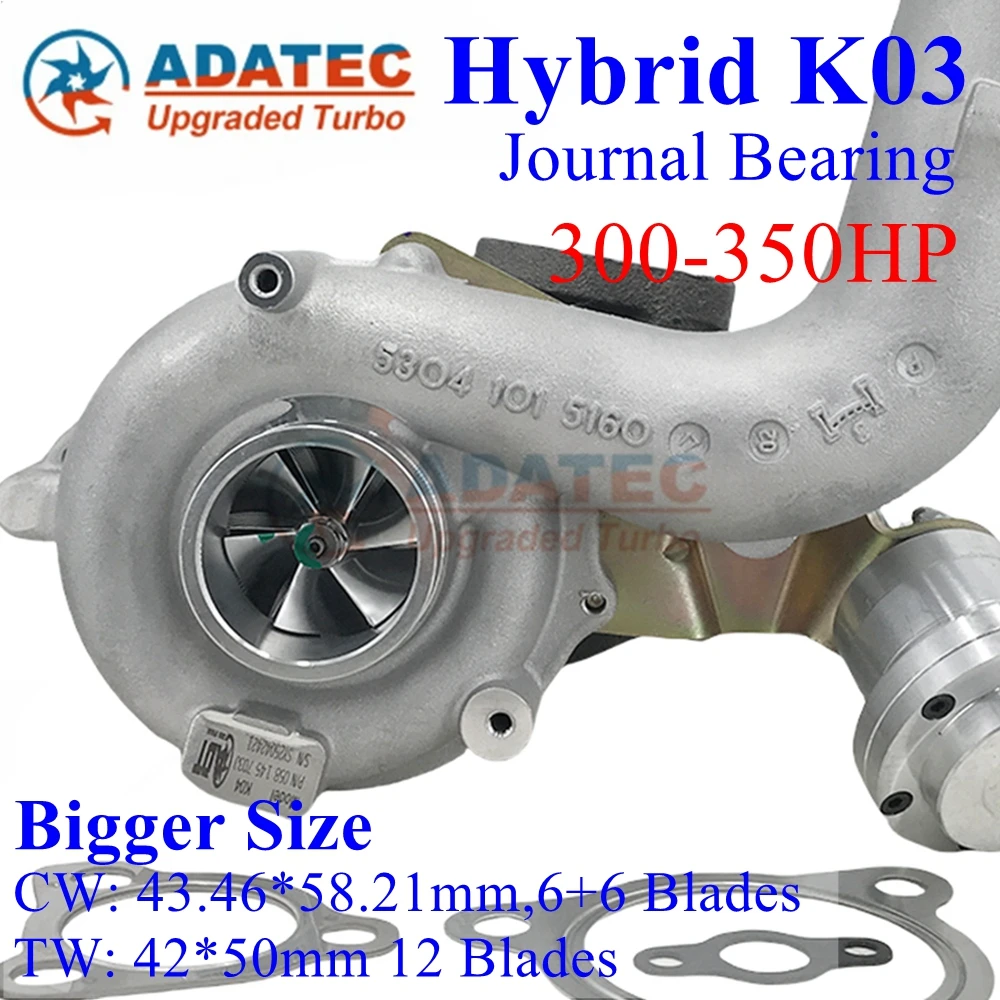 53039700052 53039880052 Hybrid K03 300-350HP Turbocharger 06A145713D Upgrade Turbine for Audi TT 1.8T (8N) 1999-2006 year 180HP
53039700052 53039880052 Hybrid K03 300-350HP Turbocharger 06A145713D Upgrade Turbine for Audi TT 1.8T (8N) 1999-2006 year 180HP
