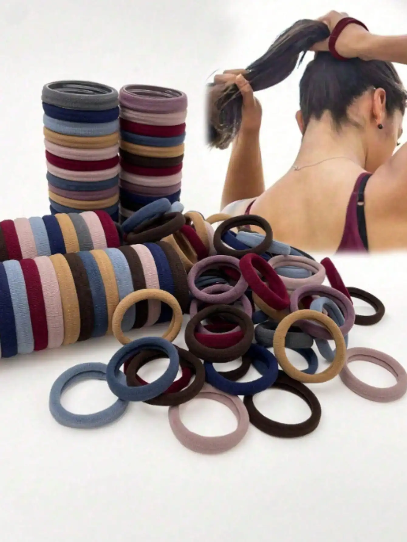 100pcs/Set Women's Fashion Simple Cute Hair Scrunchies Set, Muted Colors, Soft Stretchy Fabric, Large Hair Ties And Bands, Suitable For Casual Daily Wear, Sports, Women's Hair Accessories, Recommended Gift, Ponytail Holders, Hair Scrunchies, Elastic Hair
100pcs/Set Women's Fashion Simple Cute Hair Scrunchies Set, Muted Colors, Soft Stretchy Fabric, Large Hair Ties And Bands, Suitable For Casual Daily Wear, Sports, Women's Hair Accessories, Recommended Gift, Ponytail Holders, Hair Scrunchies, Elastic Hair