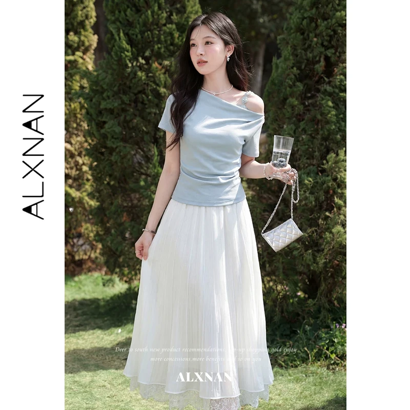 ALXNAN Women's Blue T-shirt Cowl Neck Off-shoulder Floral Shoulder Strap Waist Pleated Tees Short Sleeve Tops Ladies DYL662690
ALXNAN Women's Blue T-shirt Cowl Neck Off-shoulder Floral Shoulder Strap Waist Pleated Tees Short Sleeve Tops Ladies DYL662690